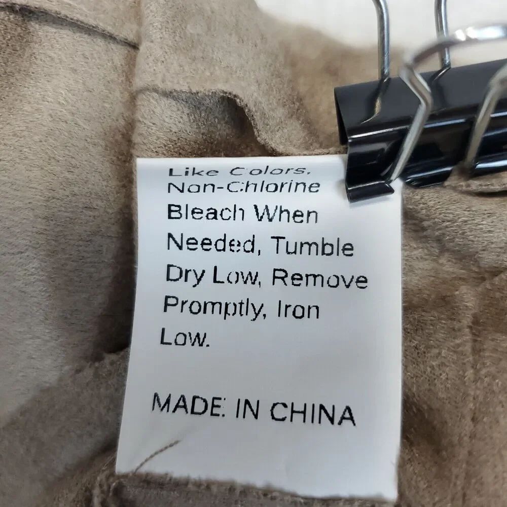 Shein Drape Neck Inside Out Blazer Top Women L Long Sleeves Front Zip Taupe - Picture 9 of 13